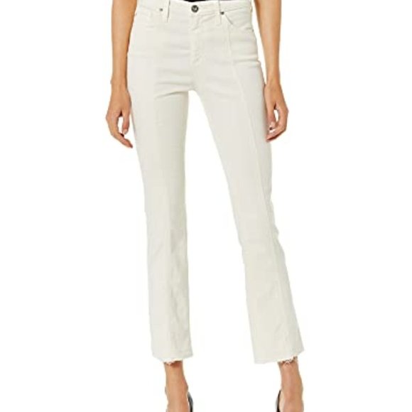 AG Adriano Goldschmied Coated Denim Crop Flare Jeans Size 27 (4)